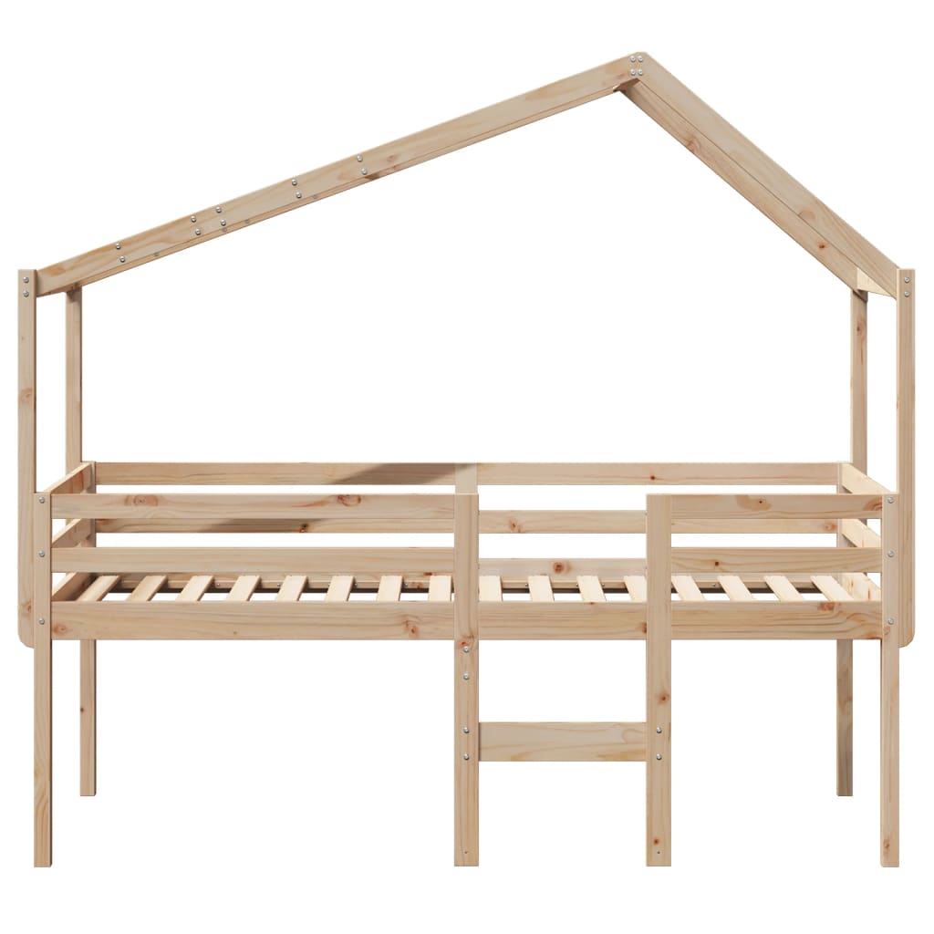 High Sleeper Bed without Mattress 75x190 cm Small Single Solid Wood Pine