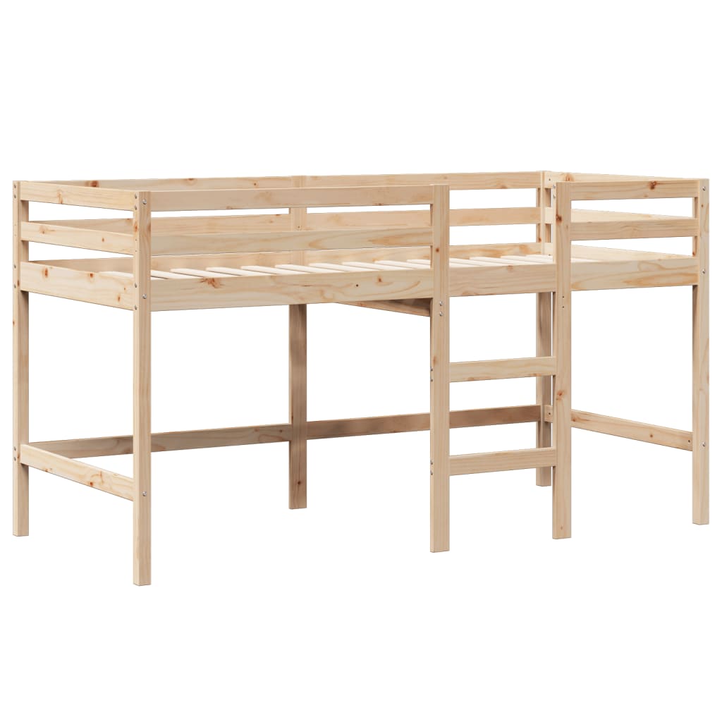 High Sleeper Bed without Mattress 75x190 cm Small Single Solid Wood Pine