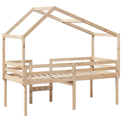 High Sleeper Bed without Mattress 75x190 cm Small Single Solid Wood Pine