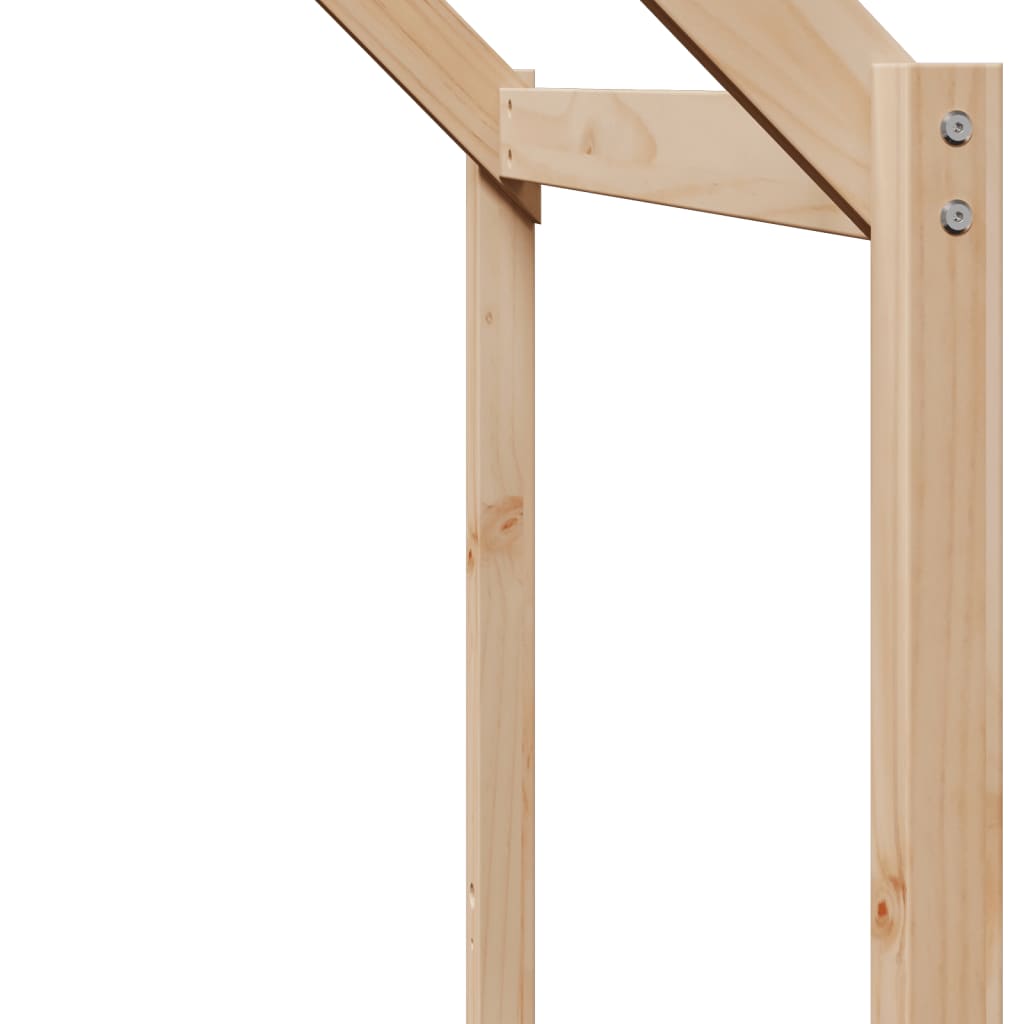 Loft Bed with Ladder and Roof 90x190 cm Solid Wood Pine