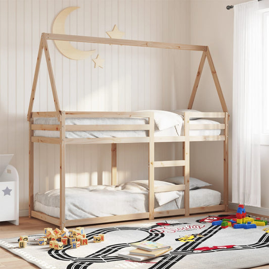 Bunk Bed with Roof 80x200 cm Solid Wood Pine