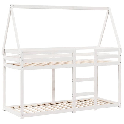 Bunk Bed without Mattress White 90x190 cm Single Solid Wood Pine