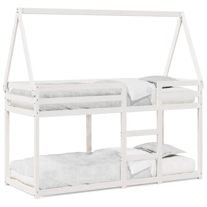 Bunk Bed without Mattress White 90x190 cm Single Solid Wood Pine