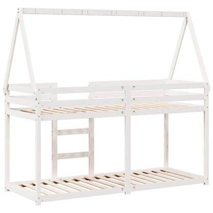 Bunk Bed without Mattress White 90x190 cm Single Solid Wood Pine