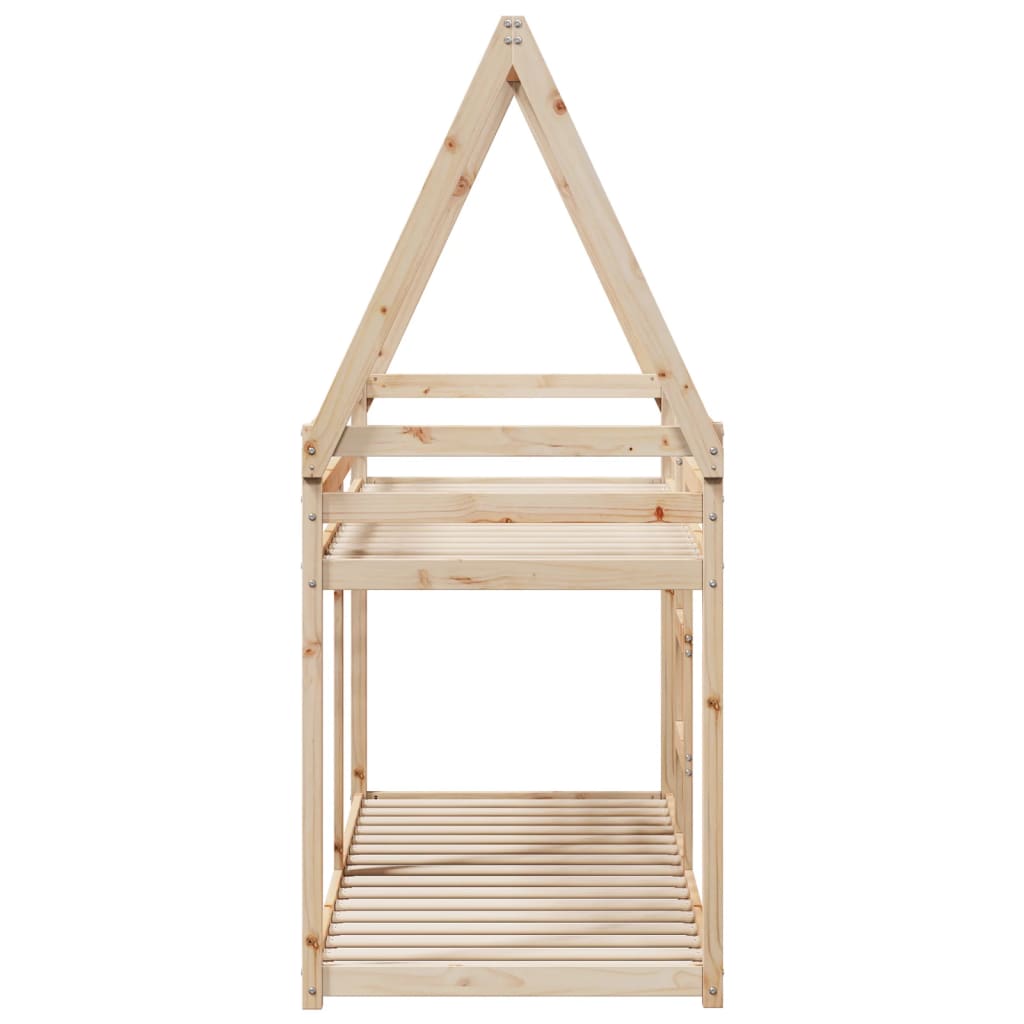 Bunk Bed with Roof 75x190 cm Solid Wood Pine