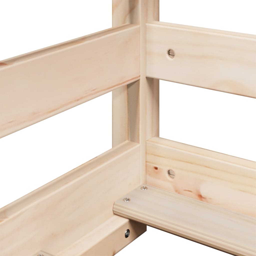 Bunk Bed with Roof 75x190 cm Solid Wood Pine