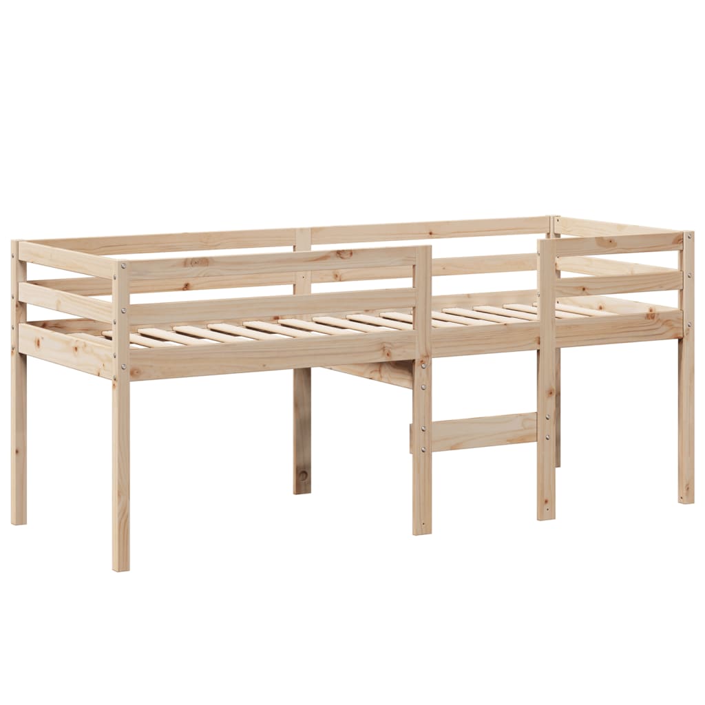 High Sleeper Bed without Mattress 90x190 cm Single Solid Wood Pine