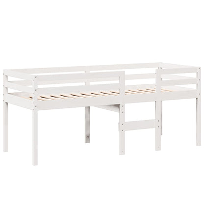 High Sleeper Bed without Mattress White 90x190 cm Single Solid Wood Pine