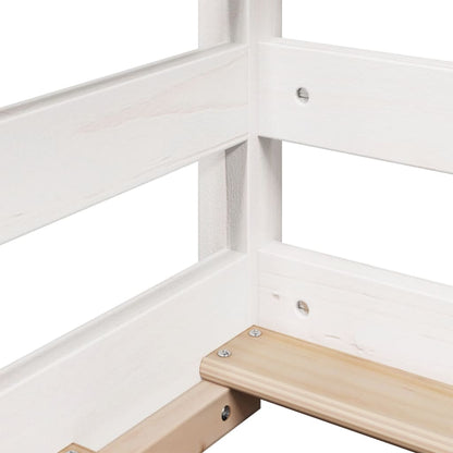 High Sleeper Bed without Mattress White 90x190 cm Single Solid Wood Pine