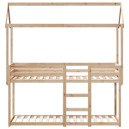 Bunk Bed with Roof 80x200 cm Solid Wood Pine