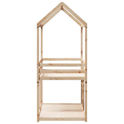 Bunk Bed with Roof 80x200 cm Solid Wood Pine