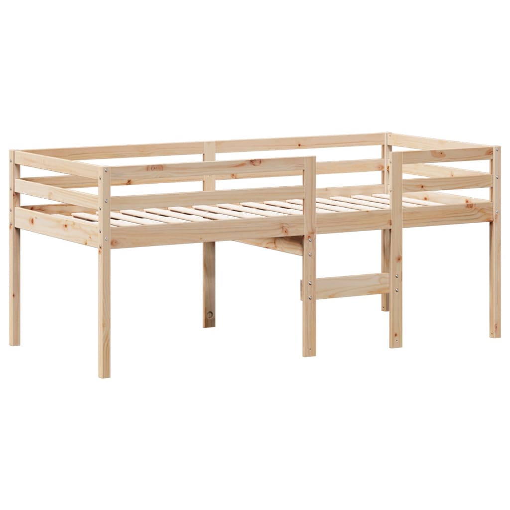 High Sleeper Bed with Roof 80x200 cm Solid Wood Pine