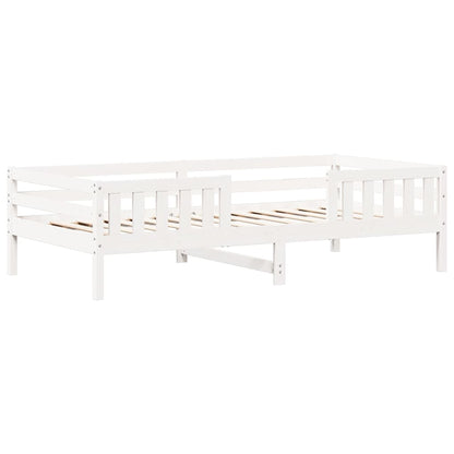 Bed Frame with Roof White 100x200 cm Solid Wood Pine