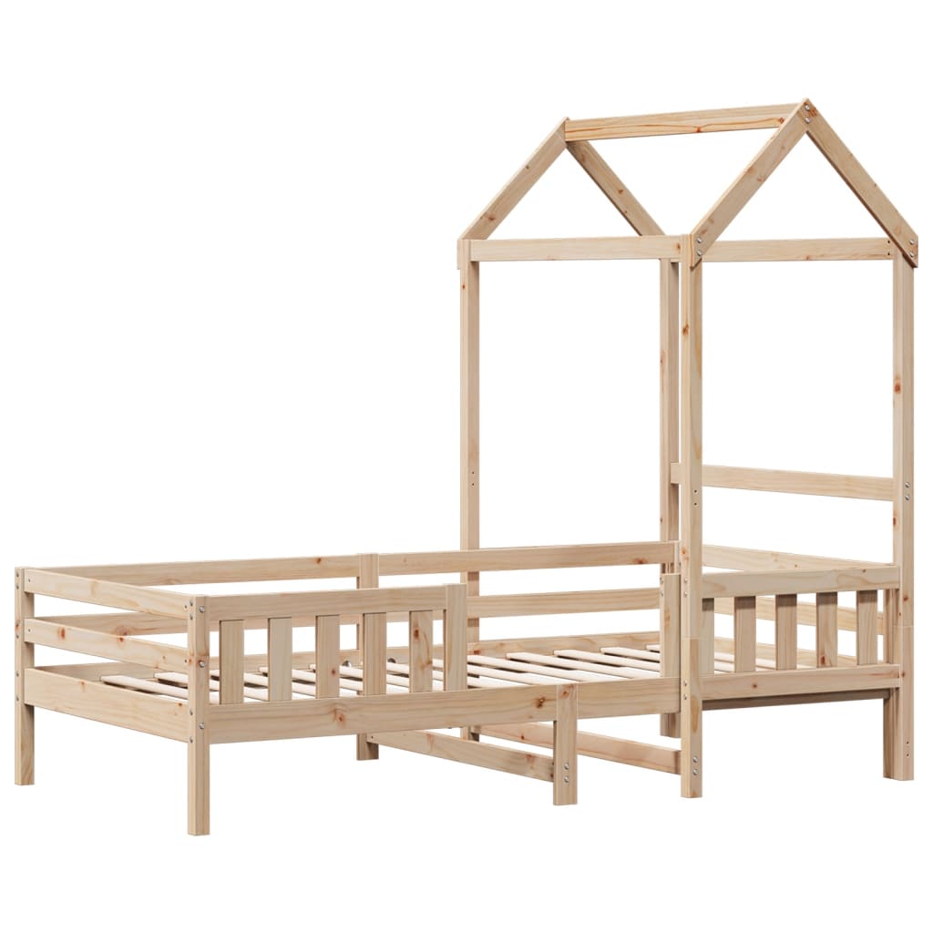 Bed Frame with Roof 80x200 cm Solid Wood Pine