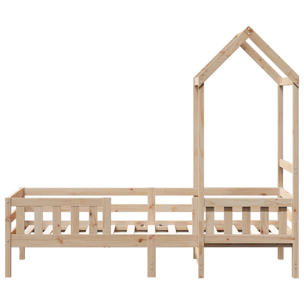 Bed Frame with Roof 80x200 cm Solid Wood Pine