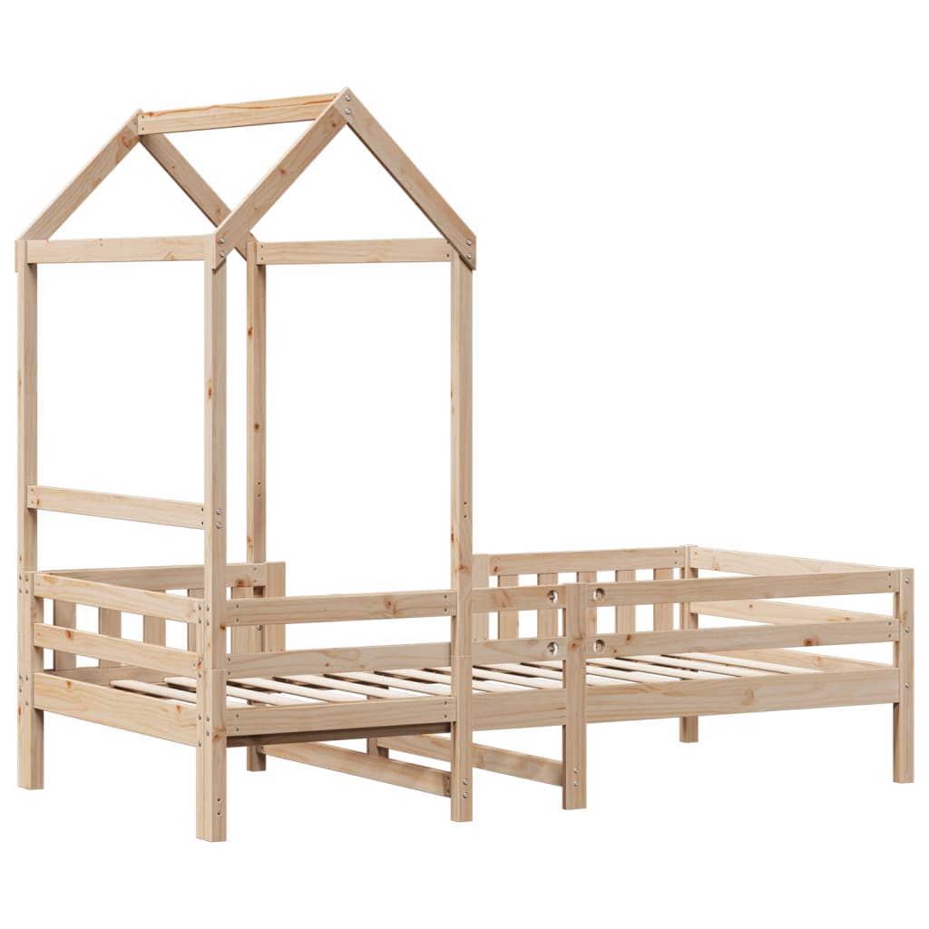 Bed Frame with Roof 80x200 cm Solid Wood Pine