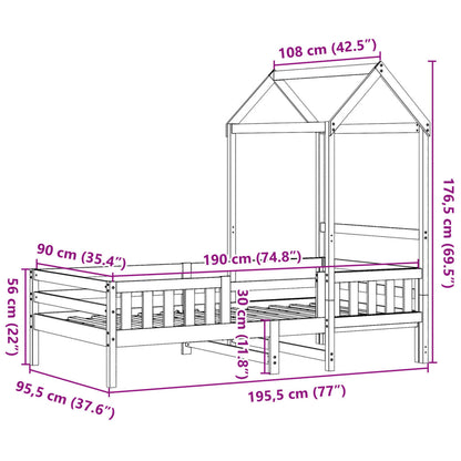 Bed Frame with Roof without Mattress 90x190 cm Single