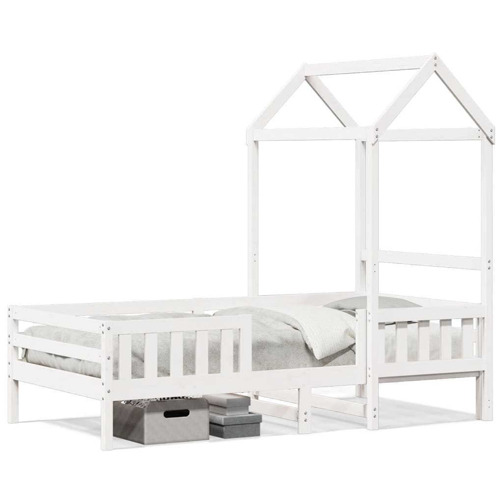 Bed Frame with Roof without Mattress White 90x190 cm Single