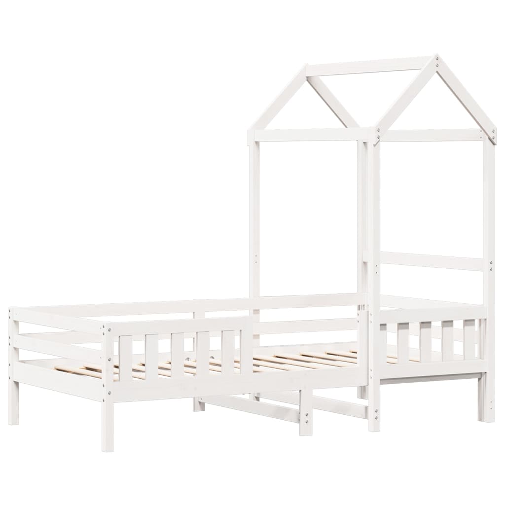 Bed Frame with Roof without Mattress White 90x190 cm Single