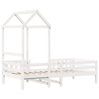 Bed Frame with Roof without Mattress White 90x190 cm Single