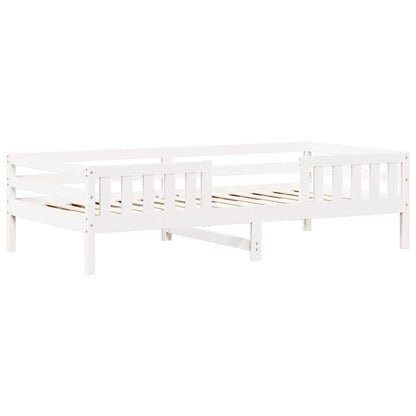 Bed Frame with Roof White 75x190 cm Small Single Solid Wood Pine