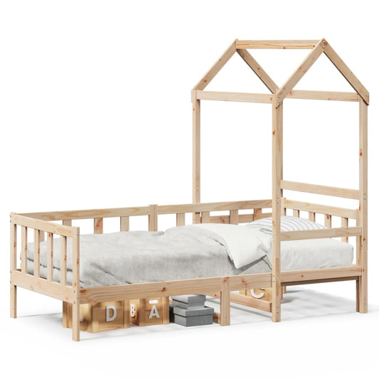 Day Bed with Roof 90x200 cm Solid Wood Pine