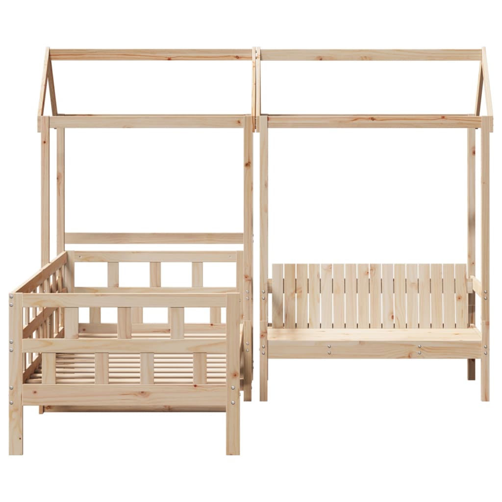 Day Bed Set with Roof 90x200 cm Solid Wood Pine