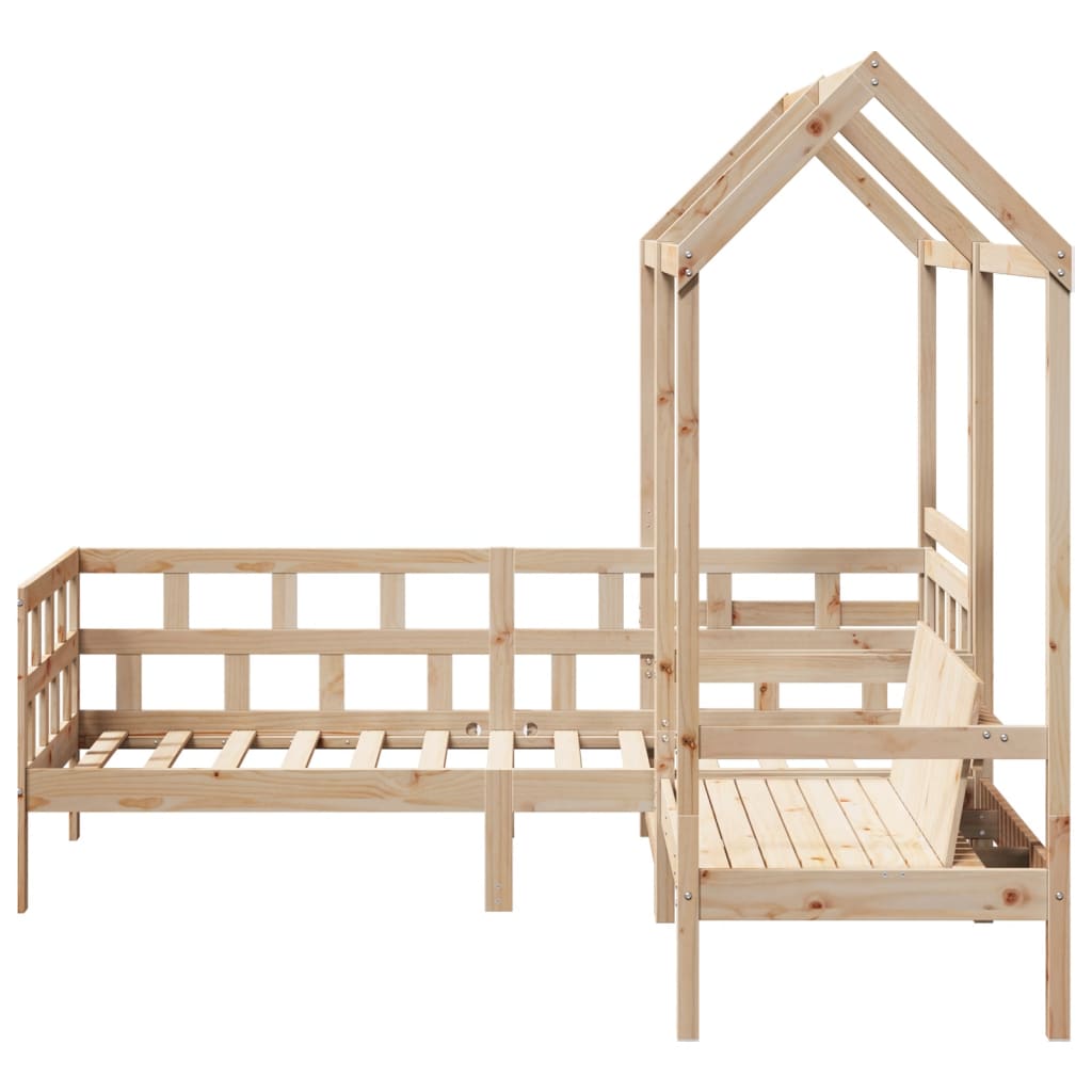 Day Bed Set with Roof 90x200 cm Solid Wood Pine