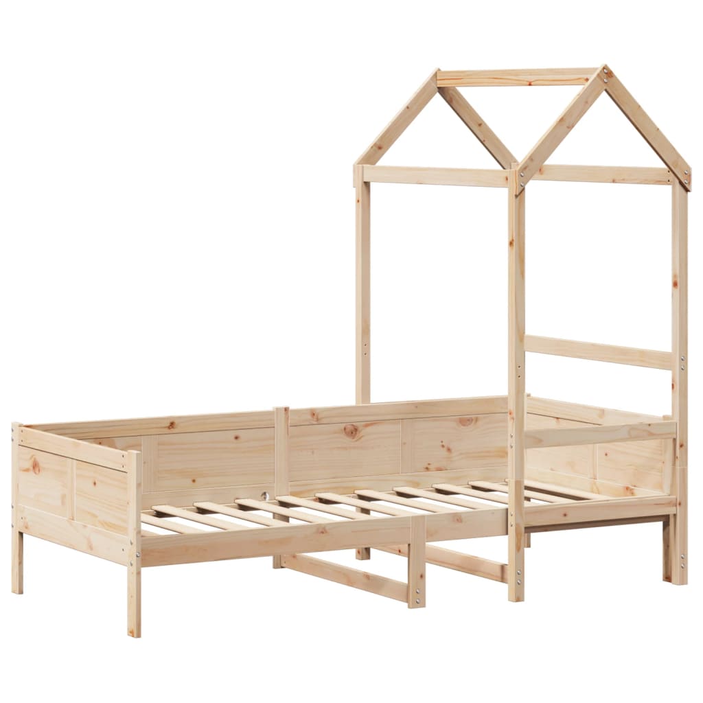 Day Bed with Roof 90x190 cm Solid Wood Pine