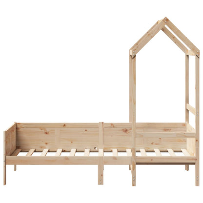 Day Bed with Roof 90x190 cm Solid Wood Pine