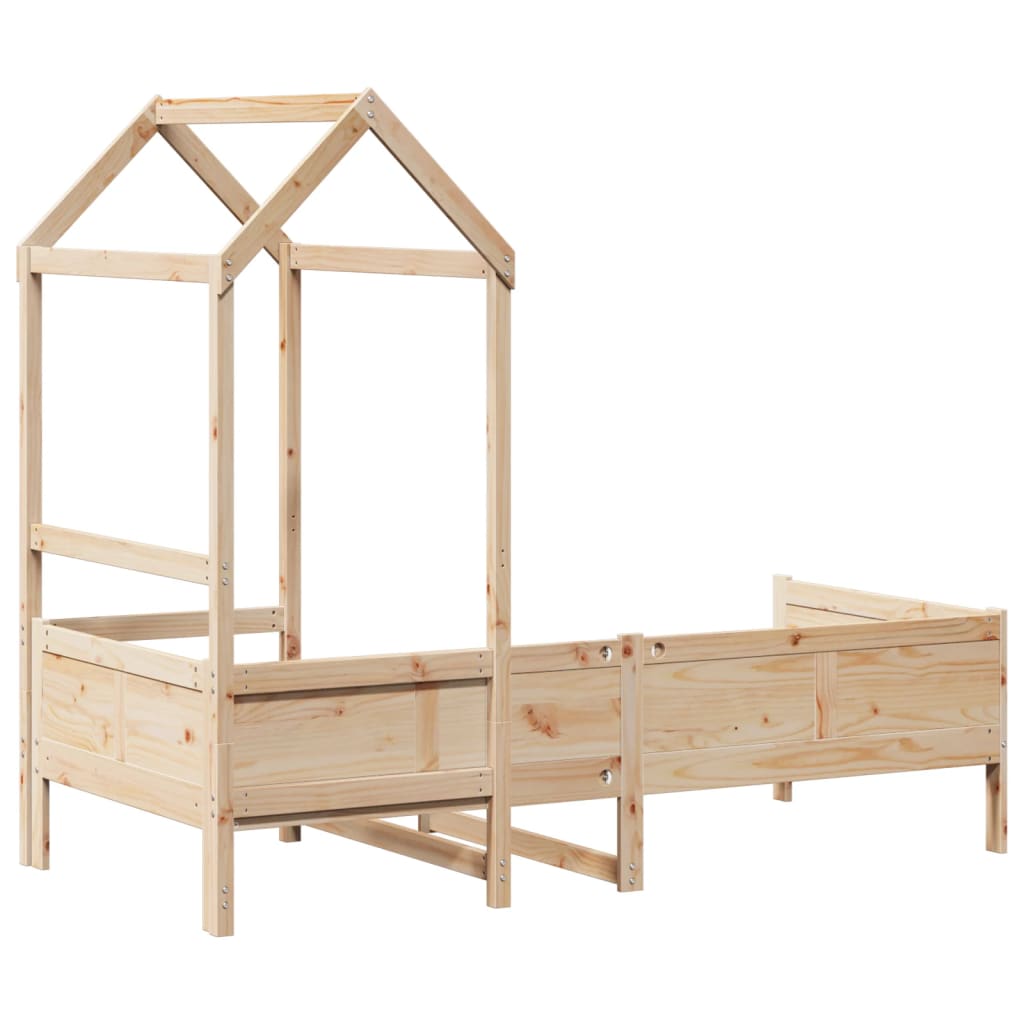 Day Bed with Roof 90x190 cm Solid Wood Pine