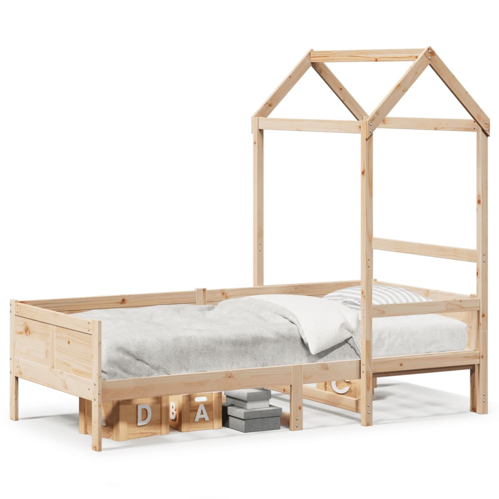 Day Bed with Roof 90x190 cm Solid Wood Pine