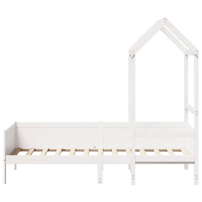 Day Bed with Roof White 90x190 cm Solid Wood Pine