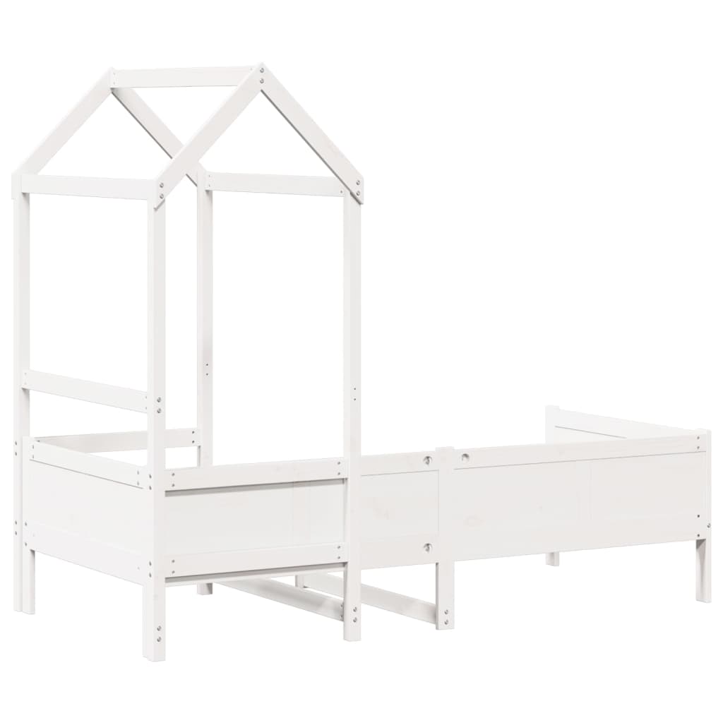 Day Bed with Roof White 90x190 cm Solid Wood Pine