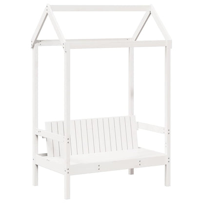 Day Bed and Bench Set with Roof White 90x190 cm Solid Wood Pine