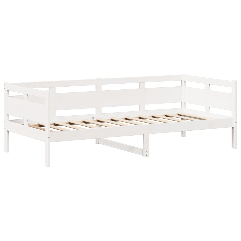 Day Bed with Roof without Mattress White 90x190 cm Single Solid Wood