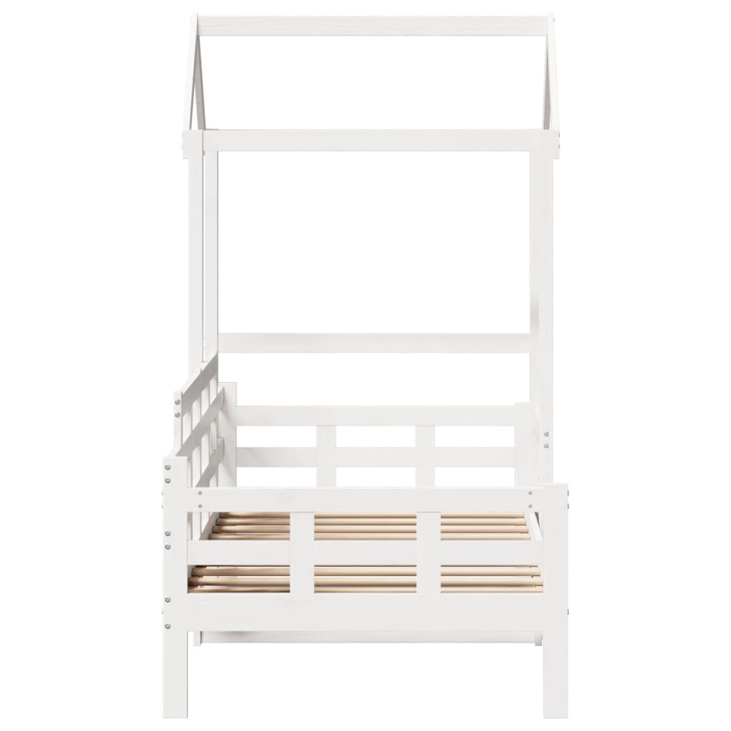 Day Bed with Roof White 90x200 cm Solid Wood Pine