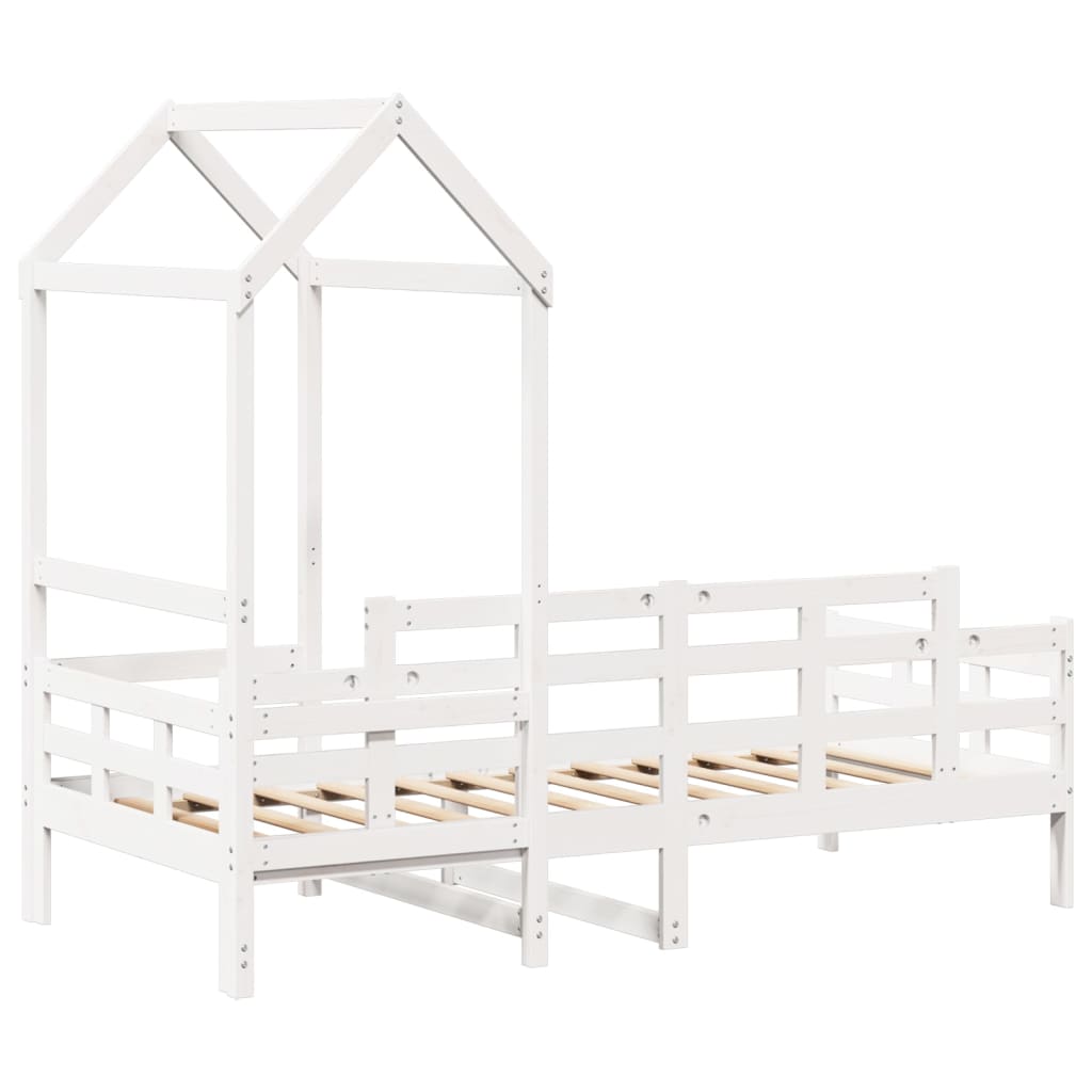 Day Bed with Roof White 90x200 cm Solid Wood Pine