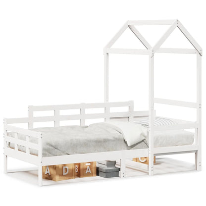 Day Bed with Roof White 90x200 cm Solid Wood Pine