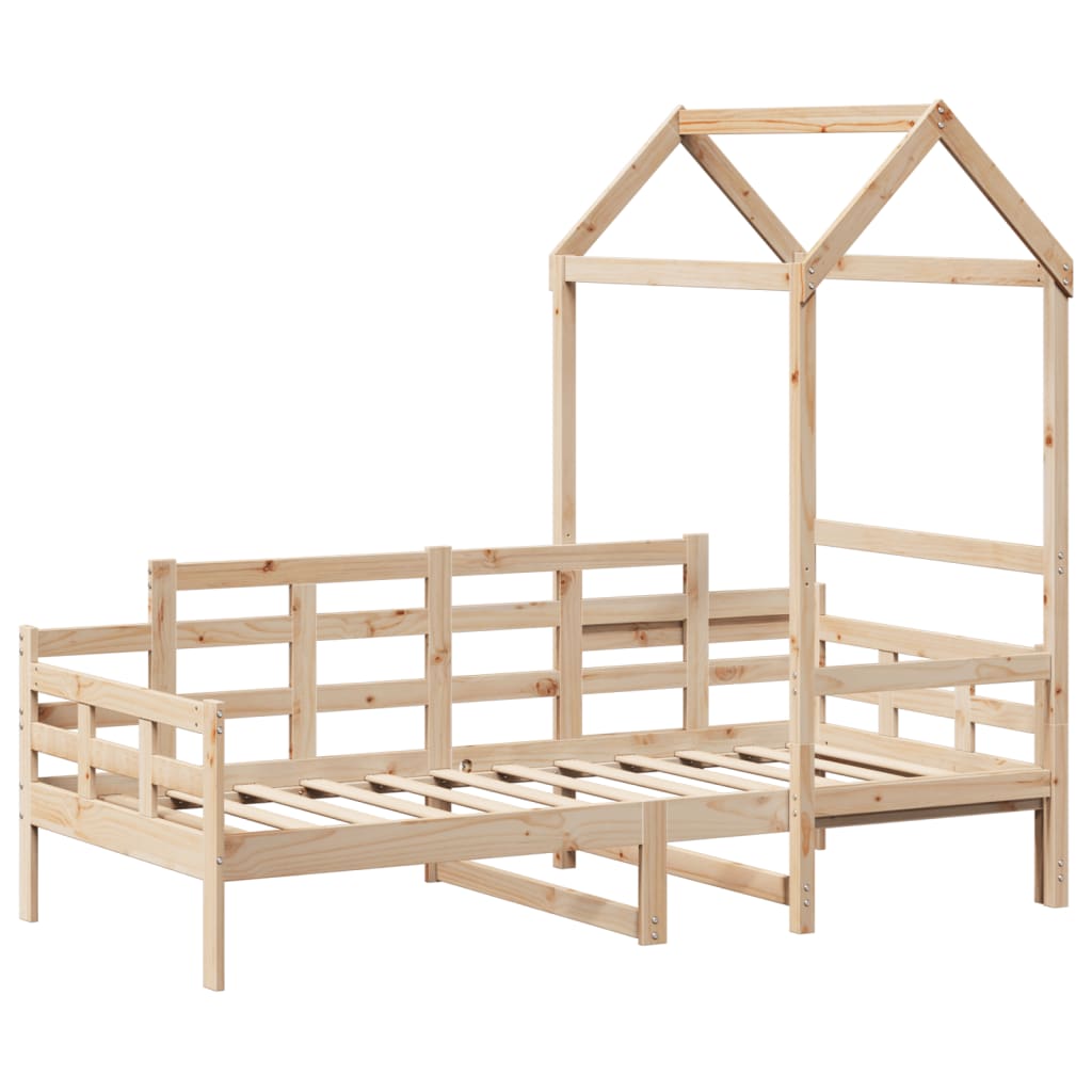 Day Bed with Roof 90x190 cm Solid Wood Pine