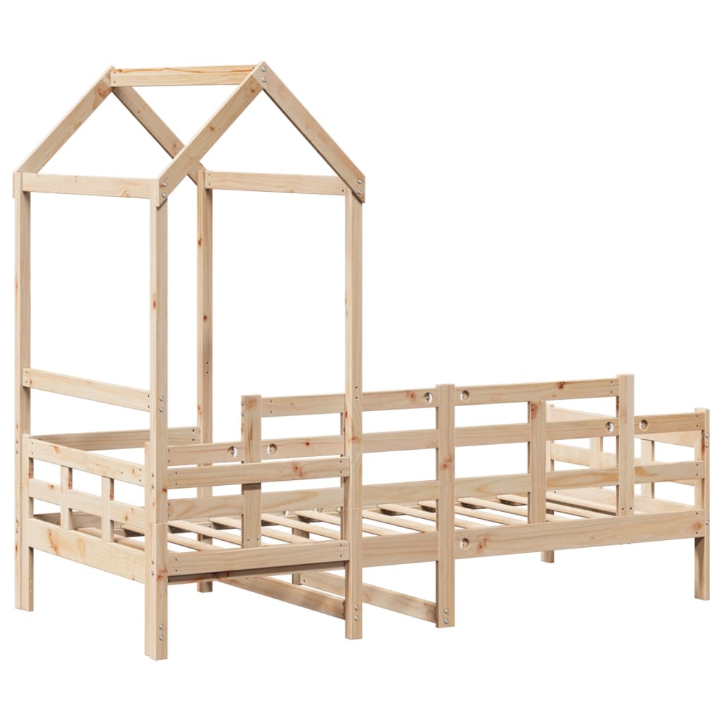 Day Bed with Roof 90x190 cm Solid Wood Pine