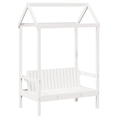 Day Bed and Bench Set with Roof White 80x200 cm Solid Wood Pine