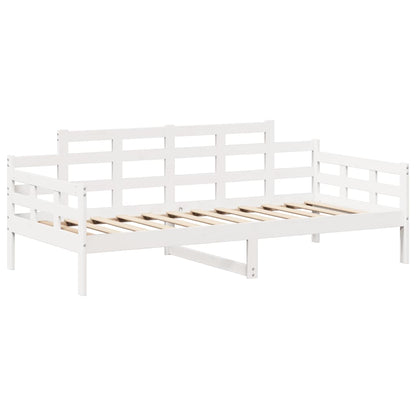 Day Bed and Bench Set with Roof White 80x200 cm Solid Wood Pine