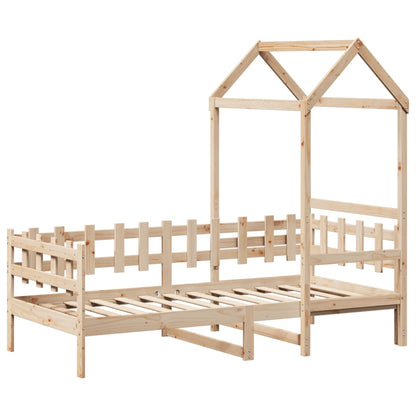 Day Bed with Roof without Mattress 90x200 cm Solid Wood