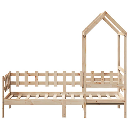 Day Bed with Roof without Mattress 90x200 cm Solid Wood