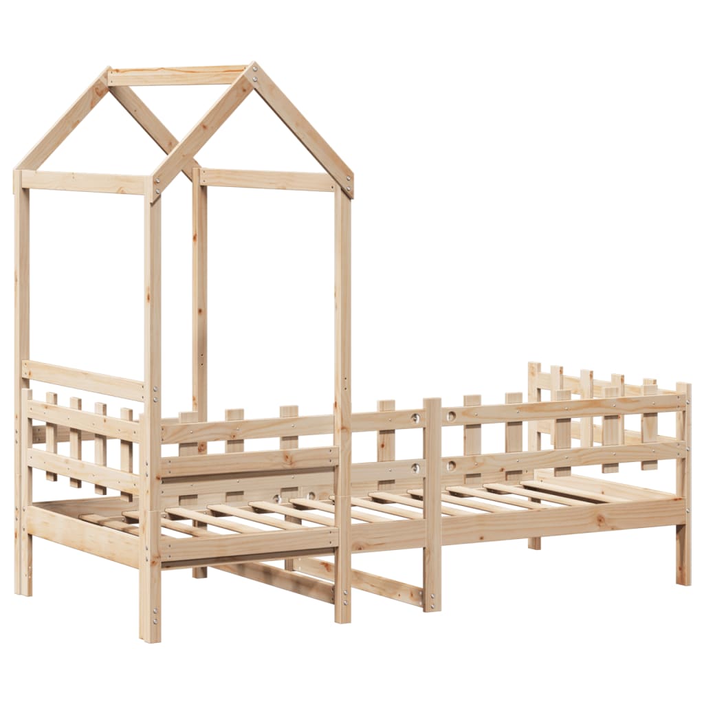 Day Bed with Roof without Mattress 90x200 cm Solid Wood