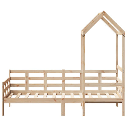 Day Bed with Roof 90x200 cm Solid Wood Pine