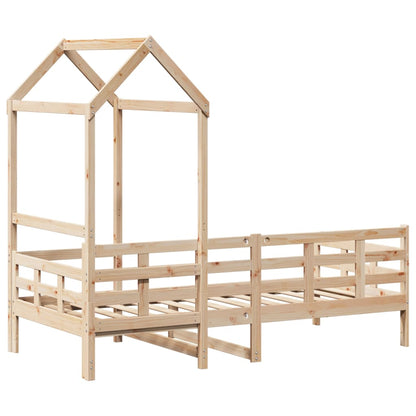 Day Bed with Roof 90x200 cm Solid Wood Pine