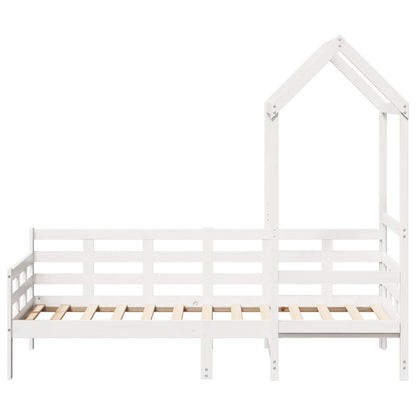 Day Bed with Roof White 90x200 cm Solid Wood Pine