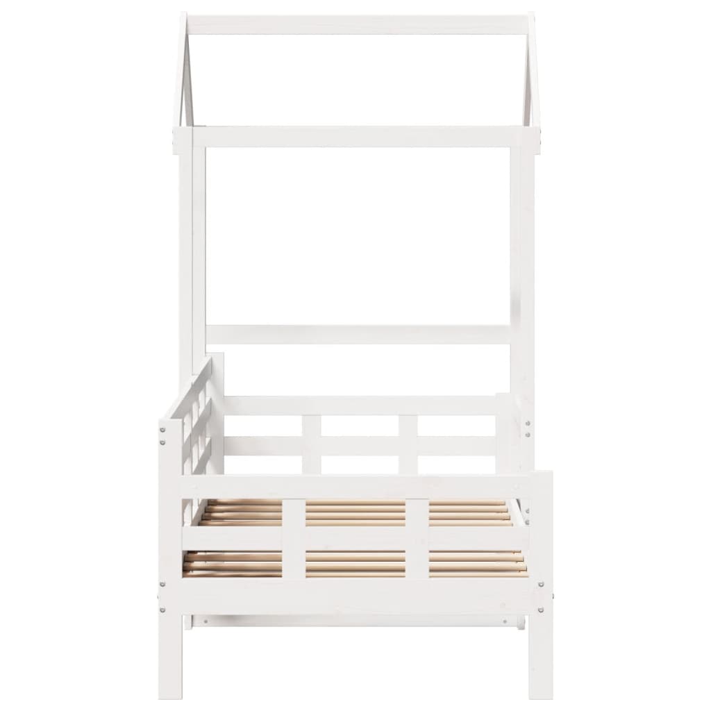 Day Bed with Roof White 90x200 cm Solid Wood Pine